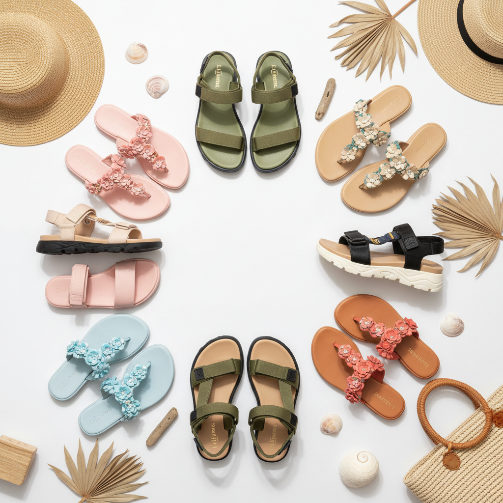 Slides, Thong & Sport Sandals