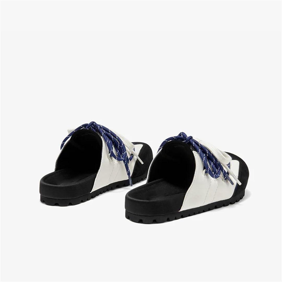 Women’S Leisure Style Slip-On Round Toe Suede Tied Patchwork Low Heel Mules for Daily Shopping and Walking
