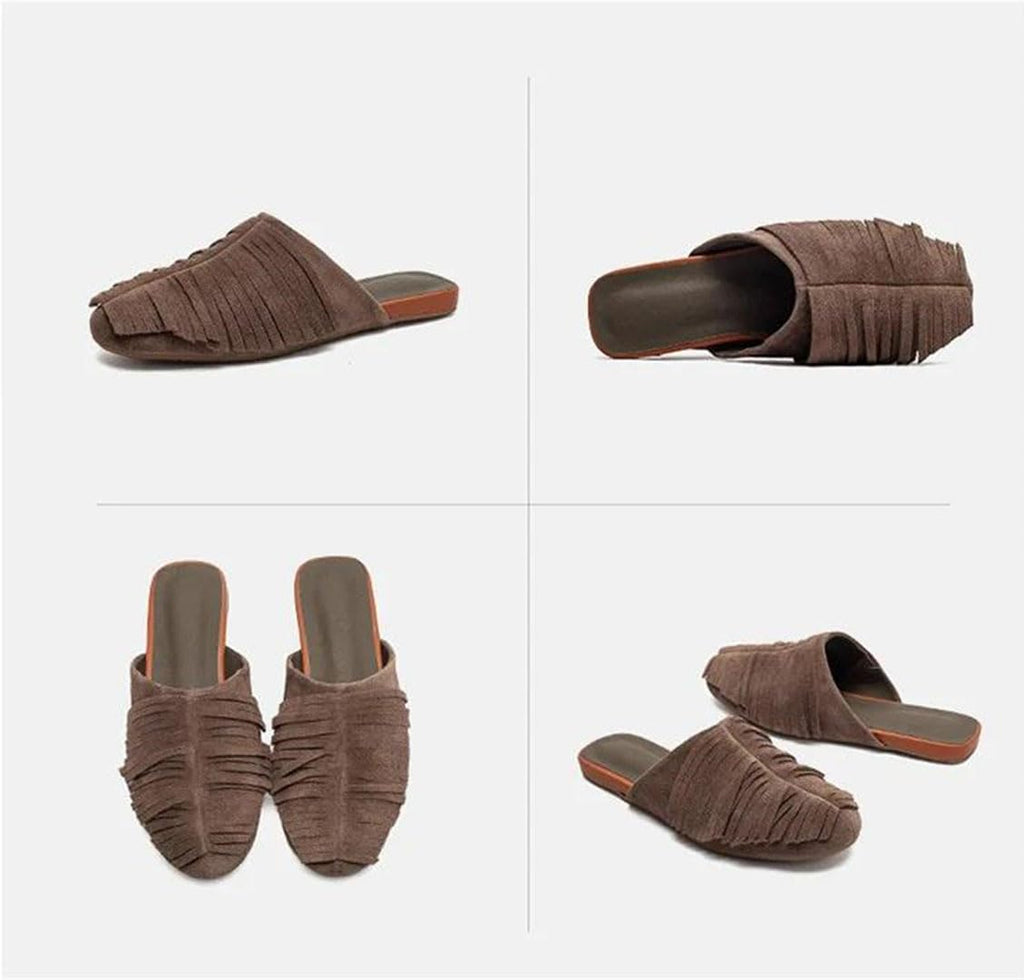 Women's Ethnic-Inspired Slip-On Flats with Retro Style