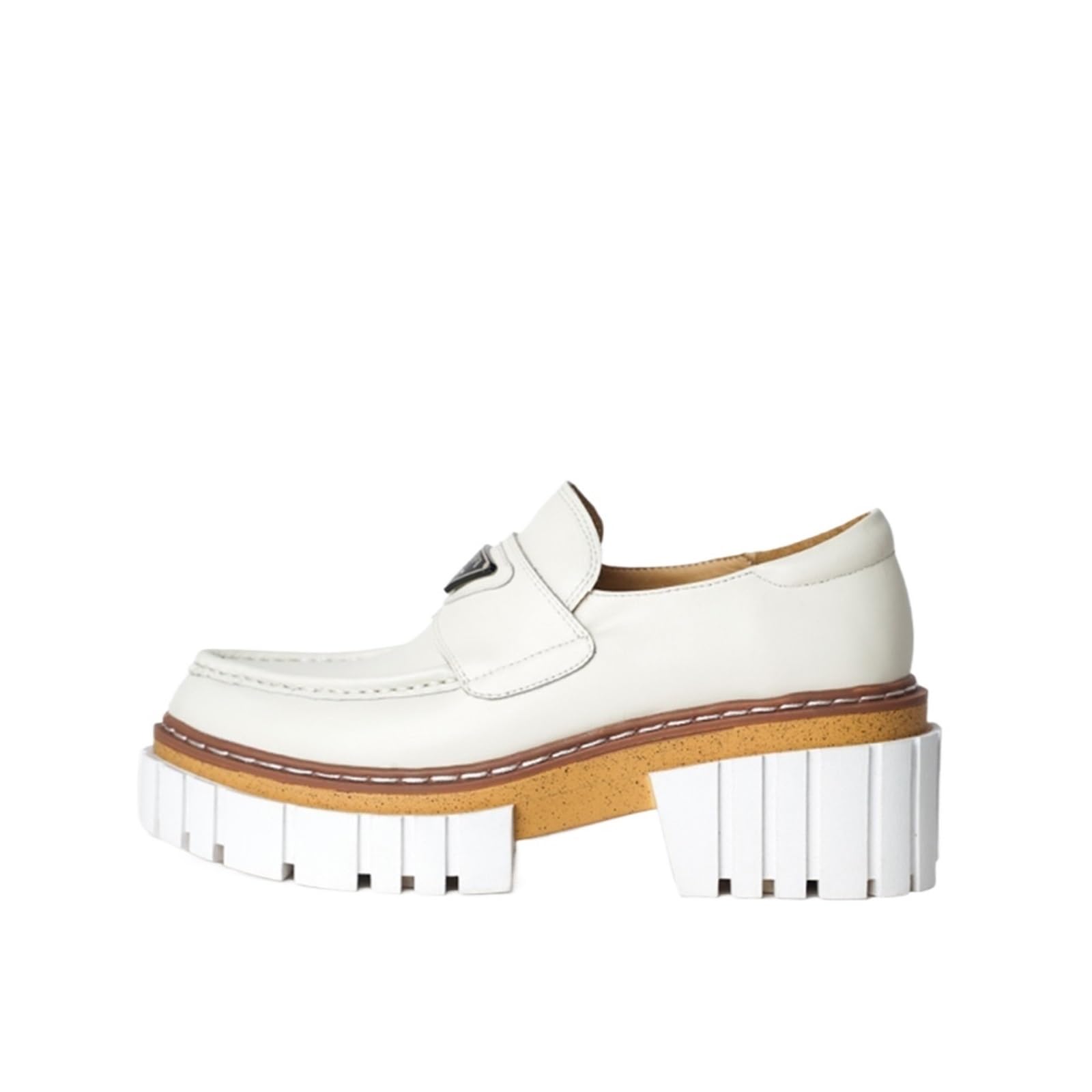 BMLDCWSE Women's Leather Pointed-Toe Platform Loafers