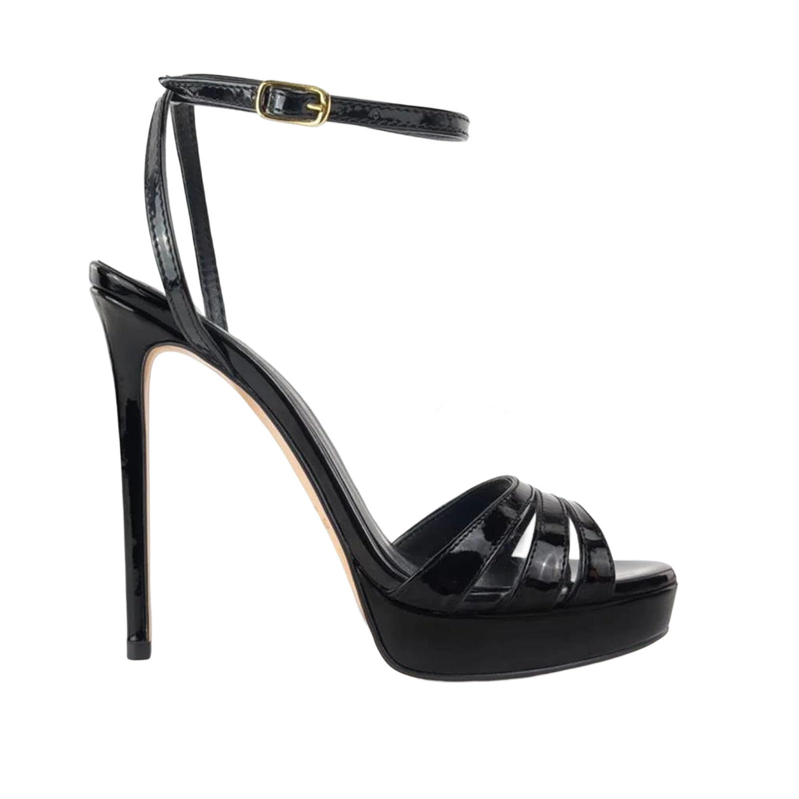 Women's Patent Leather Platform Stiletto Sandals
