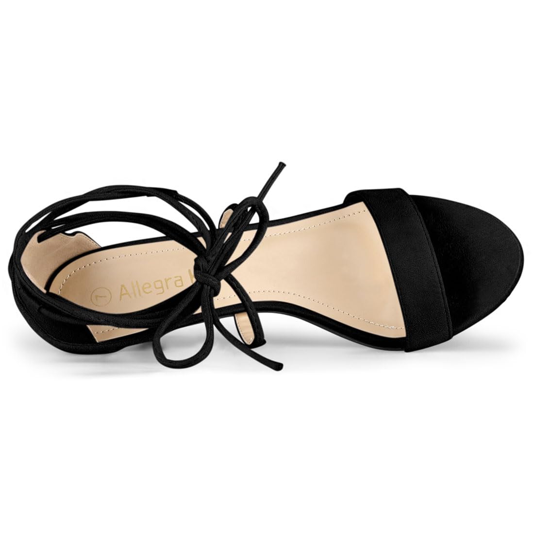 Allegra K Women's Lace-Up Open-Toe Kitten-Heel Sandals