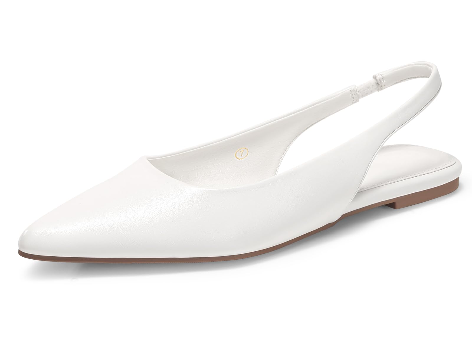 Coutgo Womens Slingback Flats Pointed Closed Toe Ballet Flats Comfortable Slip On Work Dress Shoes