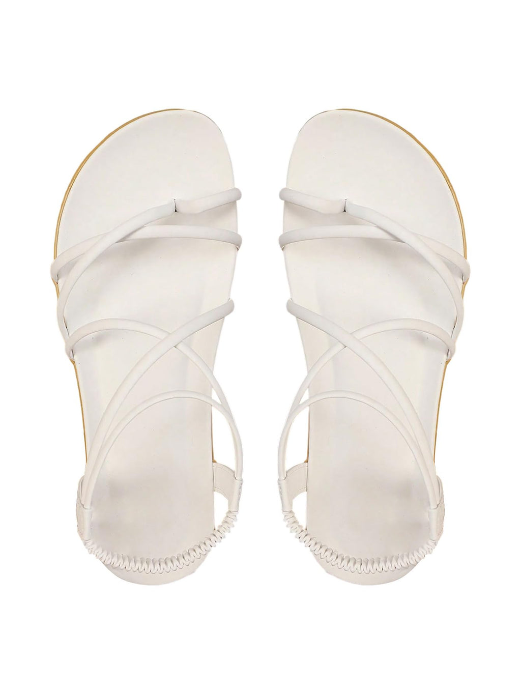 GORGLITTER Women's Strappy Flat Sandals Dressy Open Toe Ankle Strap Summer Beach Thong Slides Vacation Shoes