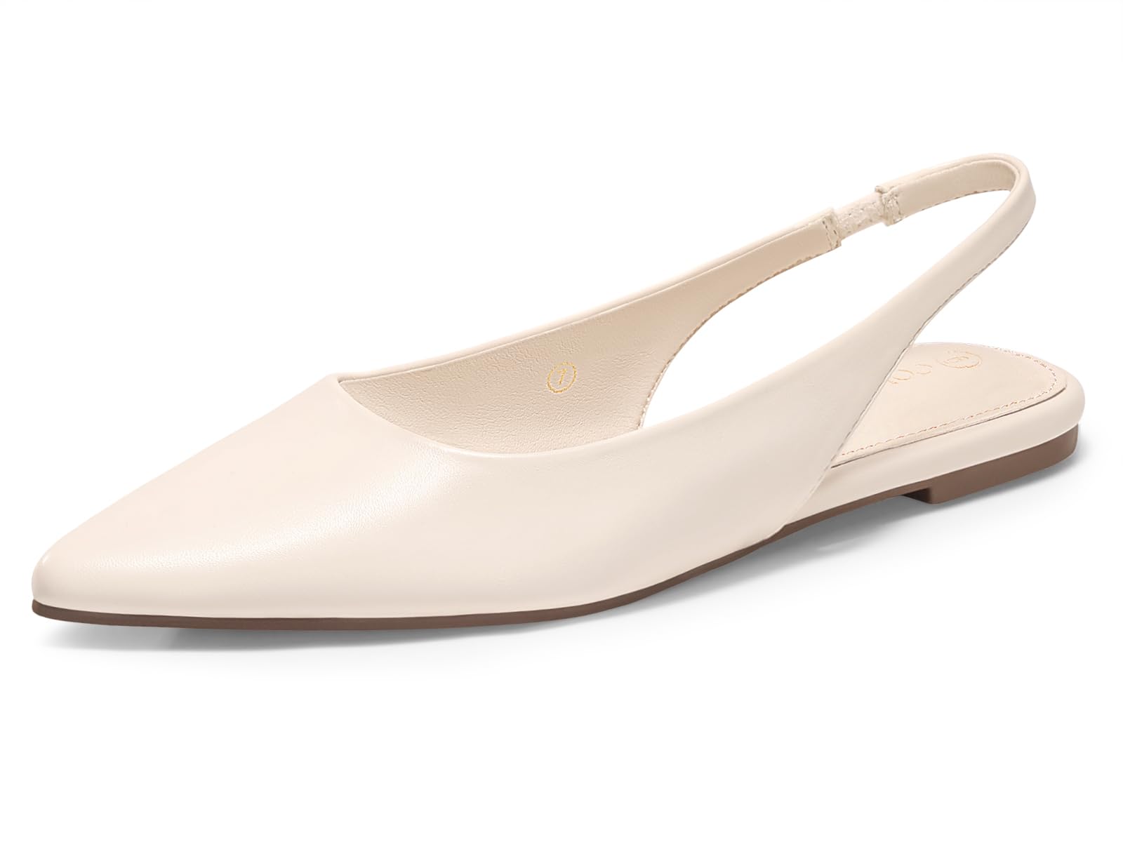 Coutgo Womens Slingback Flats Pointed Closed Toe Ballet Flats Comfortable Slip On Work Dress Shoes