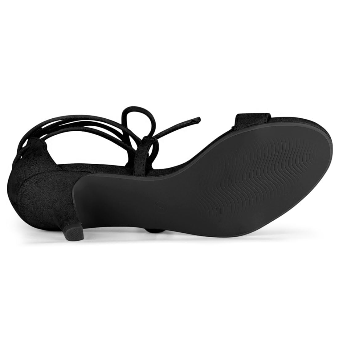 Allegra K Women's Lace-Up Open-Toe Kitten-Heel Sandals