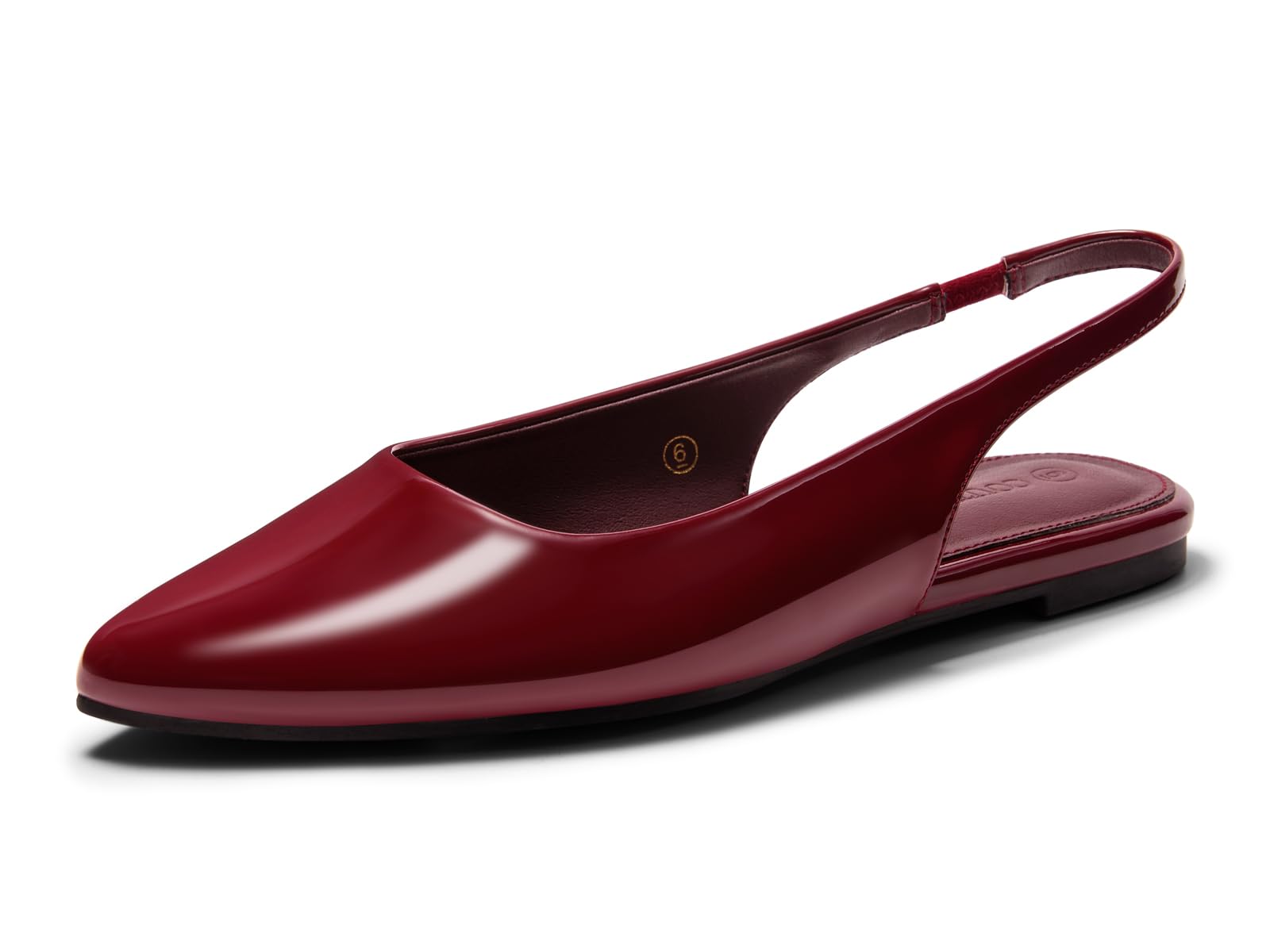 Coutgo Womens Slingback Flats Pointed Closed Toe Ballet Flats Comfortable Slip On Work Dress Shoes