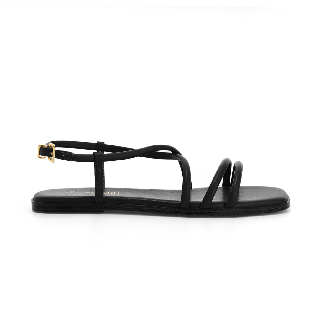 Rihero Women's Strappy Flat Sandals Summer Lace Up Open Toe Comfortable Slip-On Ankle Strap Sandals