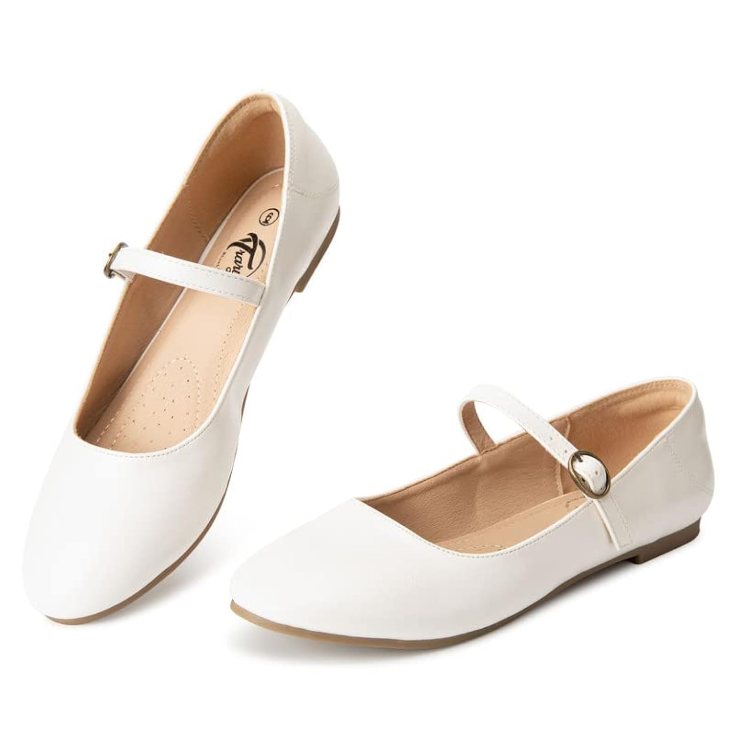 Trary Mary Jane Ballet Flats, Black Flats for Women, Ankle Strap Dressy Comfortable Flats