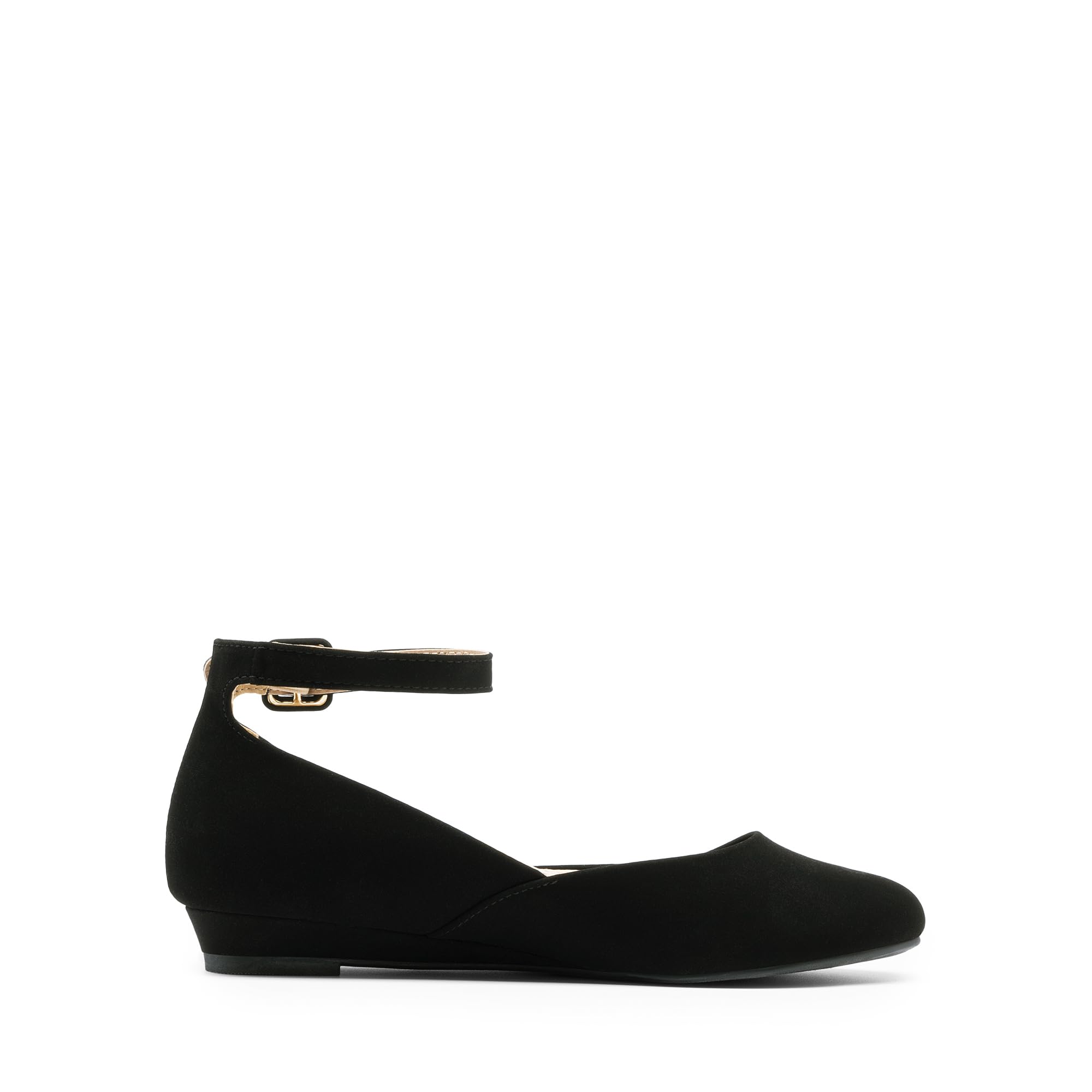 DREAM PAIRS Women's Dress Flats Ballet Low Wedge Round Toe Ankle Strap Comfortable Casual Flats Shoes