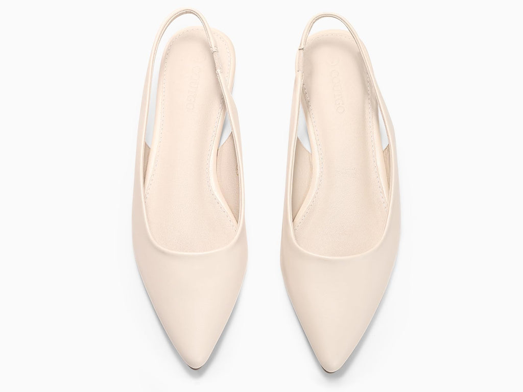 Coutgo Womens Slingback Flats Pointed Closed Toe Ballet Flats Comfortable Slip On Work Dress Shoes