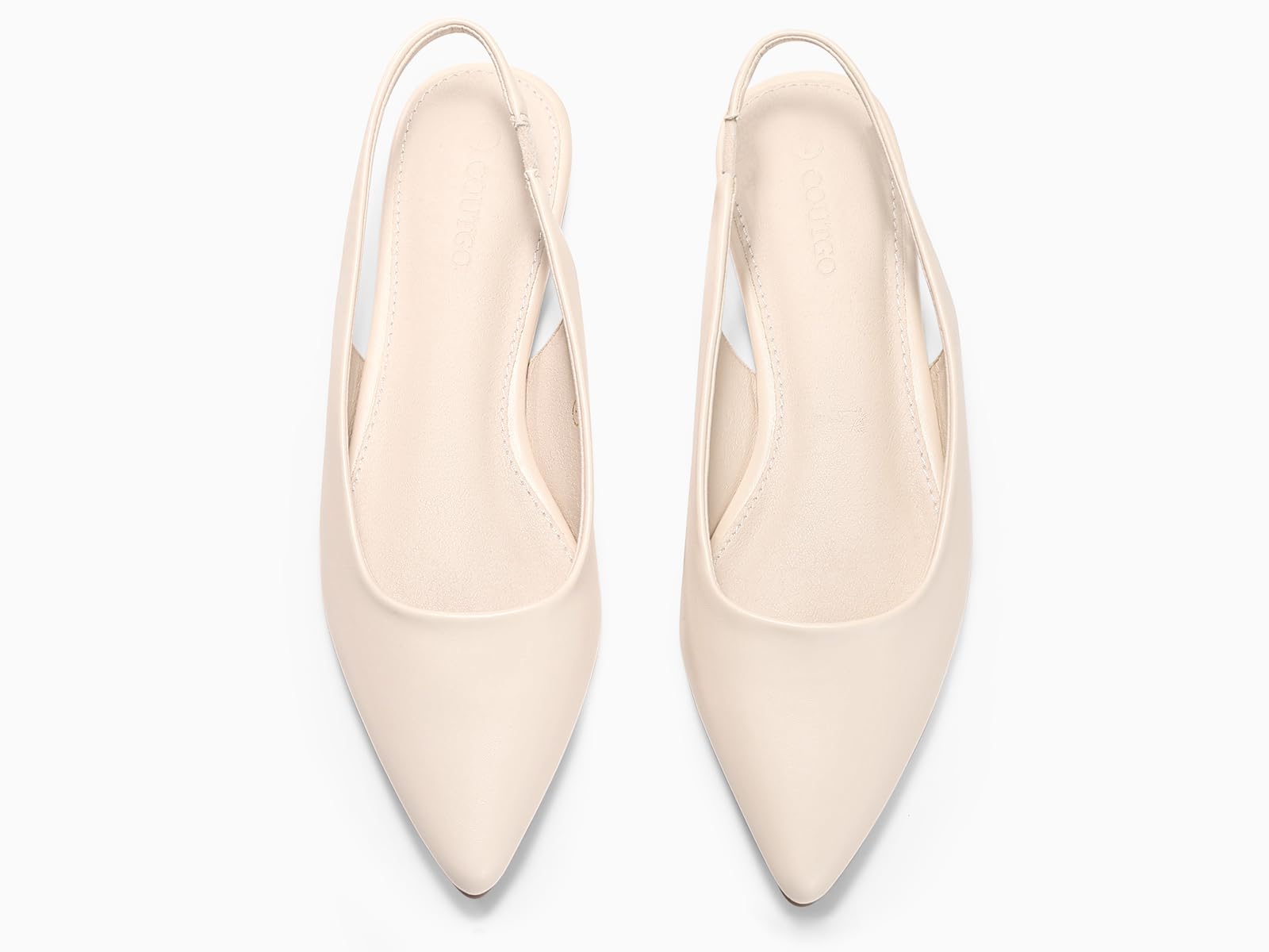 Coutgo Womens Slingback Flats Pointed Closed Toe Ballet Flats Comfortable Slip On Work Dress Shoes