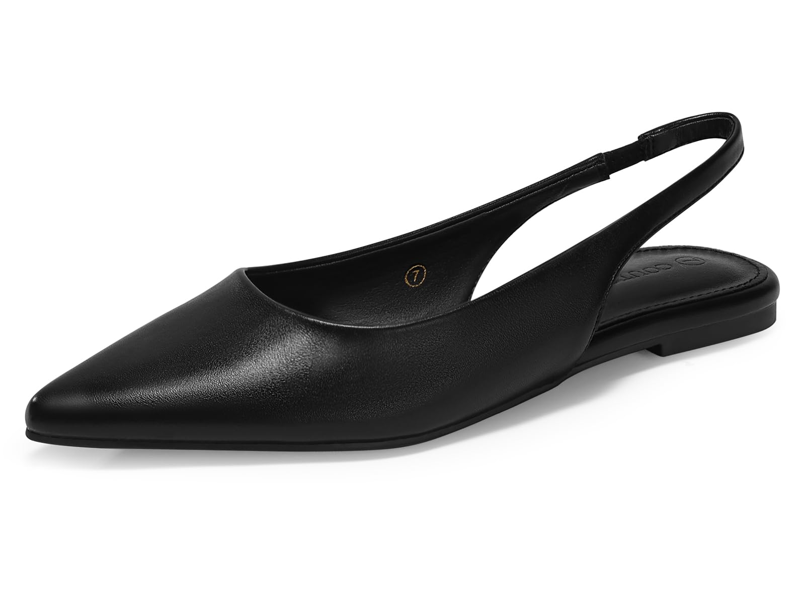 Coutgo Womens Slingback Flats Pointed Closed Toe Ballet Flats Comfortable Slip On Work Dress Shoes