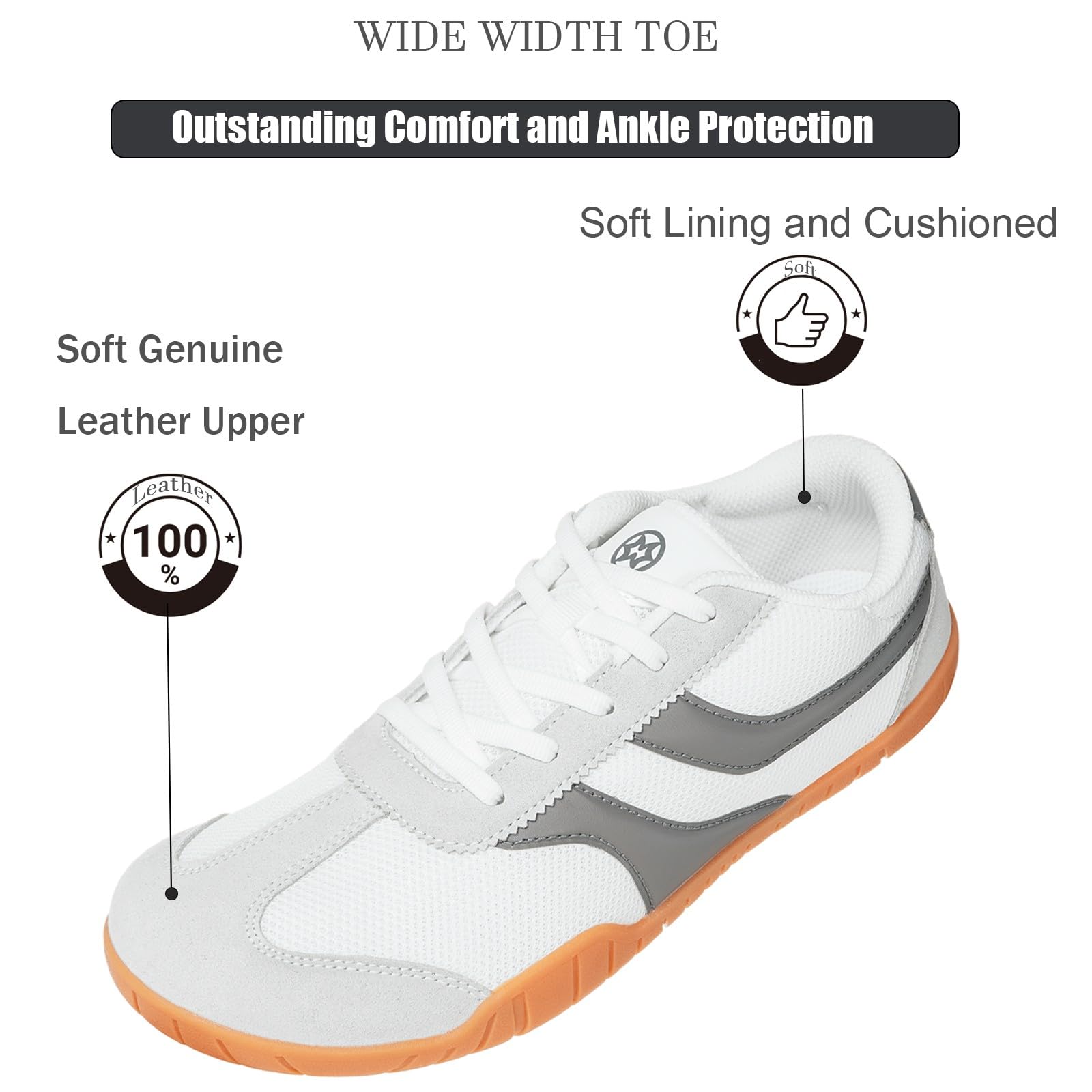 Fashion Sneakers for Women Minimalist Wide Width Barefoot Shoes Lightweight Breathable Casual Walking Shoes Lace Up Non Slip Ladies Classic Retro Sneakers