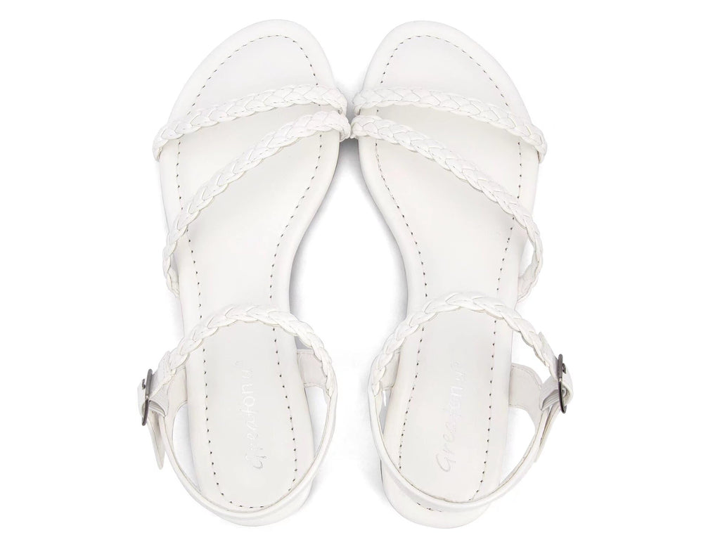 Greatonu Women’s Flat Sandals Slip On Summer Gladiator Open Toe Braided Slingback Shoes