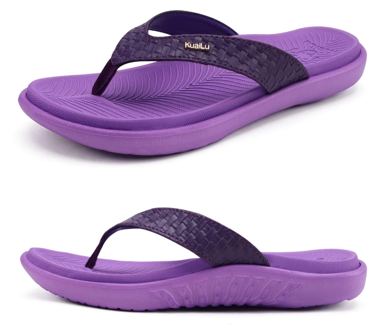 KuaiLu Womens Flip Flops Ladies Yoga Mat Comfortable Walking Thong Sandals With Plantar Fasciitis Arch Support Slip On Indoor Outdoor For Summer