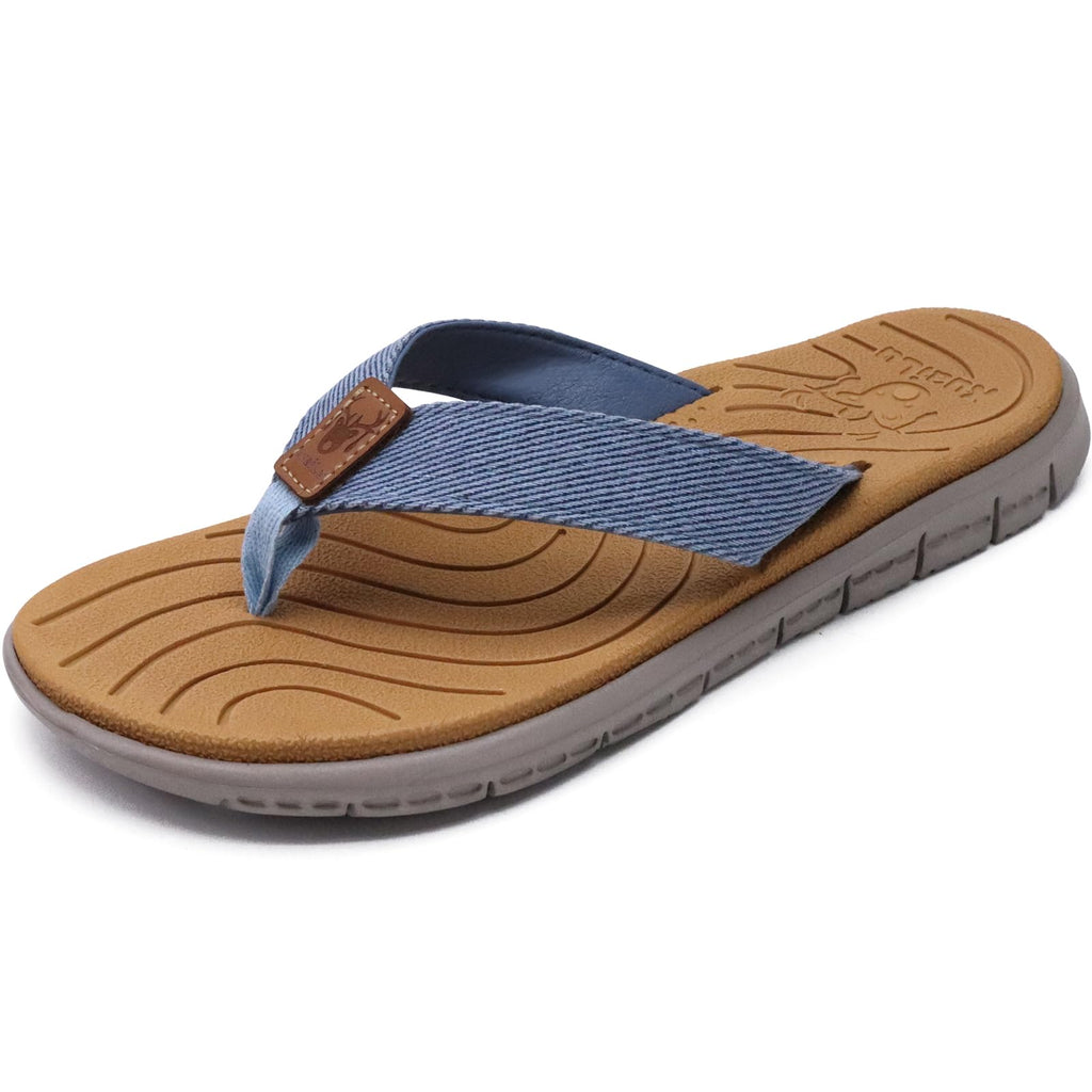 KuaiLu Womens Casual Flip Flops with Comfortable Arch Support Yoga Mat Summer Beach Walking Thong Cushion Sandals Lightweight Flats Non-Slip Shoes Indoor Outdoor