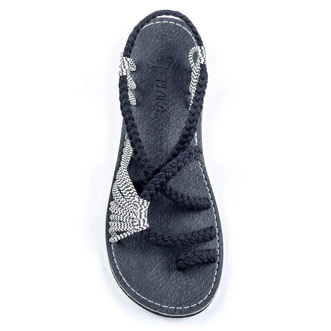 Plaka Women's Palm Leaf Flat Sandals for Summer Wear