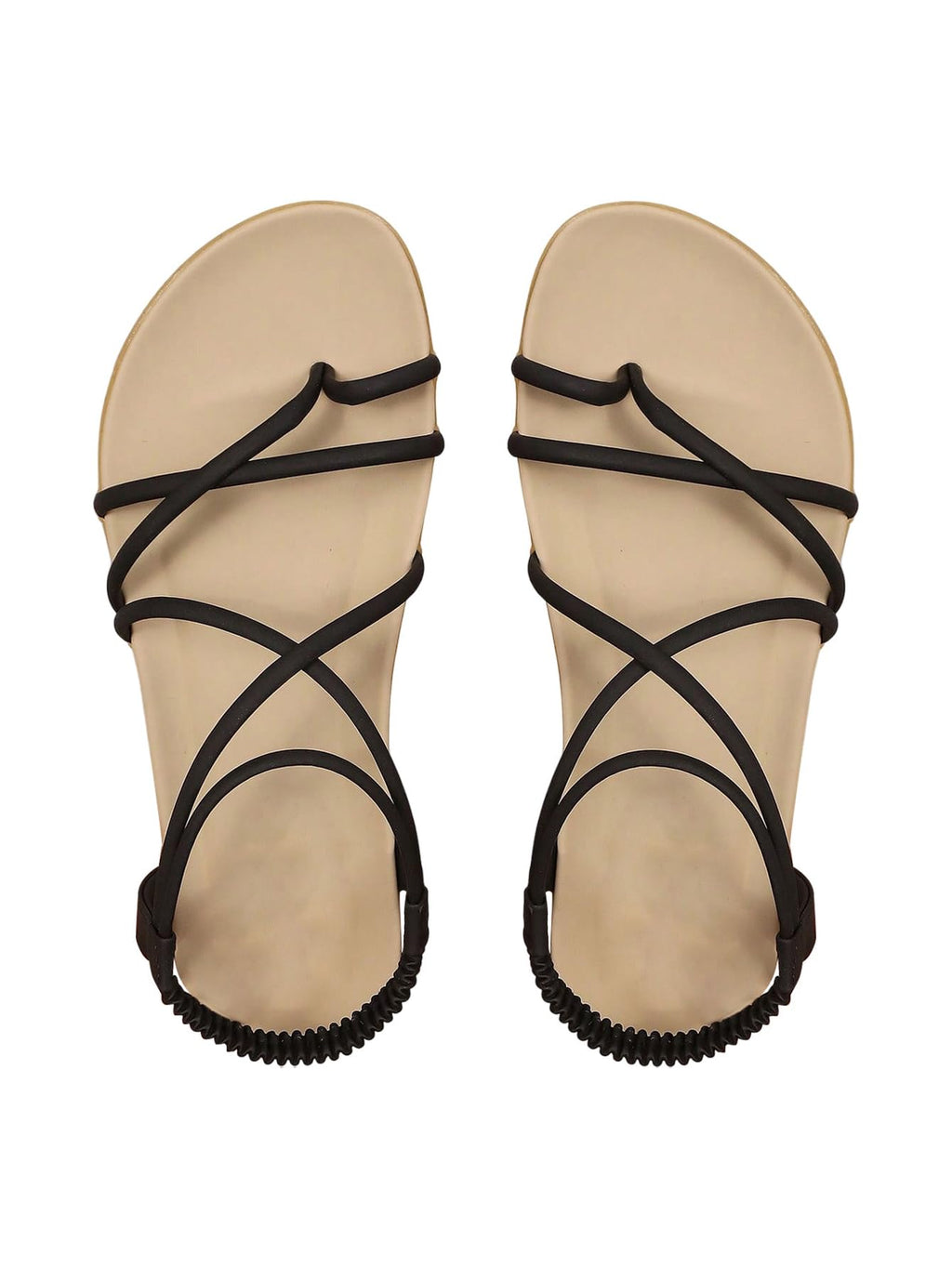 GORGLITTER Women's Strappy Flat Sandals Dressy Open Toe Ankle Strap Summer Beach Thong Slides Vacation Shoes