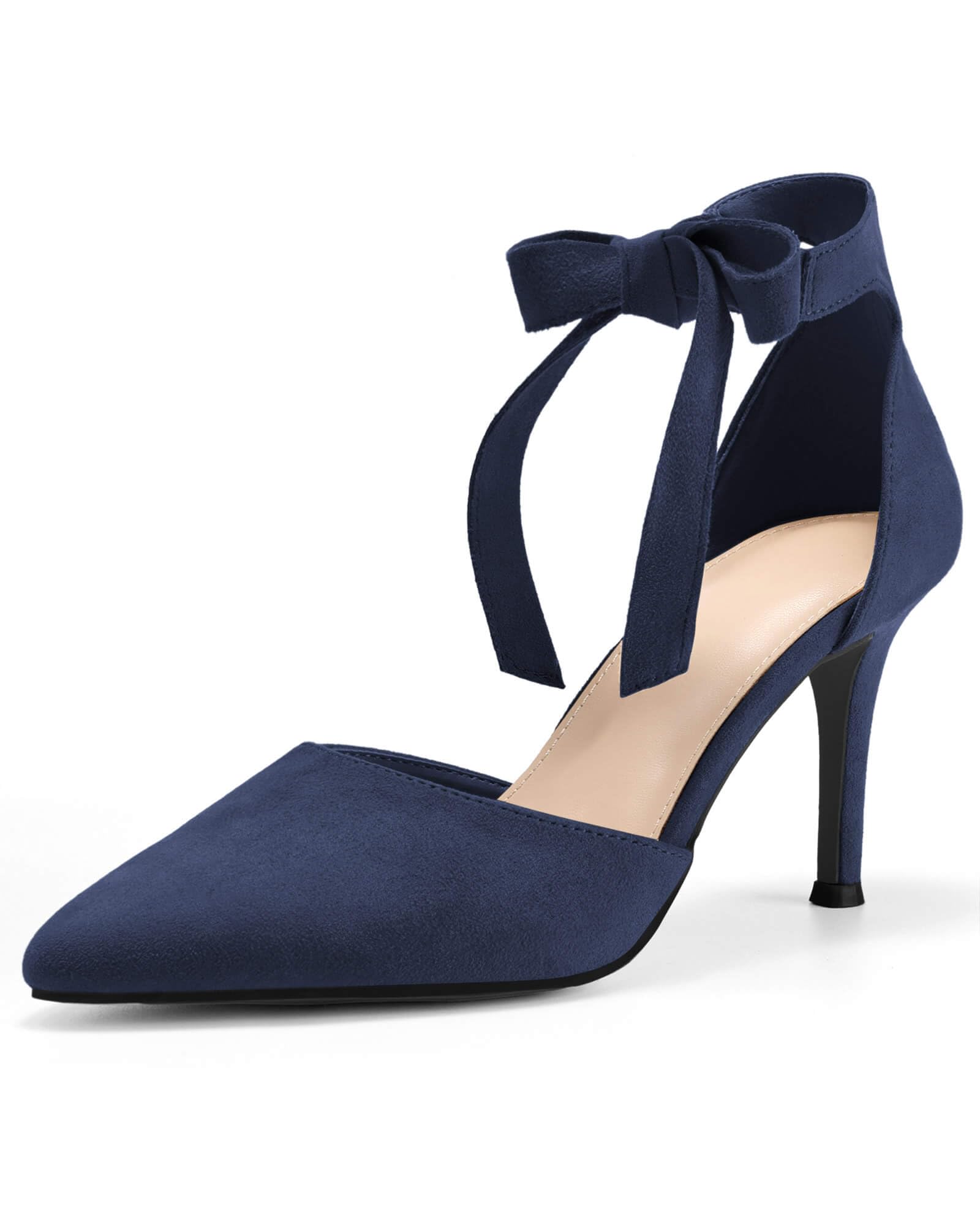 Women's Pointed-Toe High-Heel Pumps with Ankle Ties