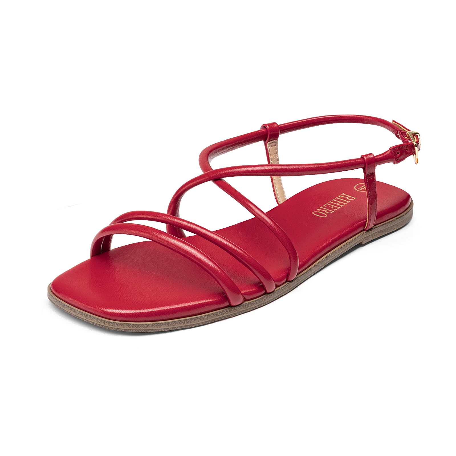 Rihero Women's Lace-Up Strappy Flat Summer Sandals