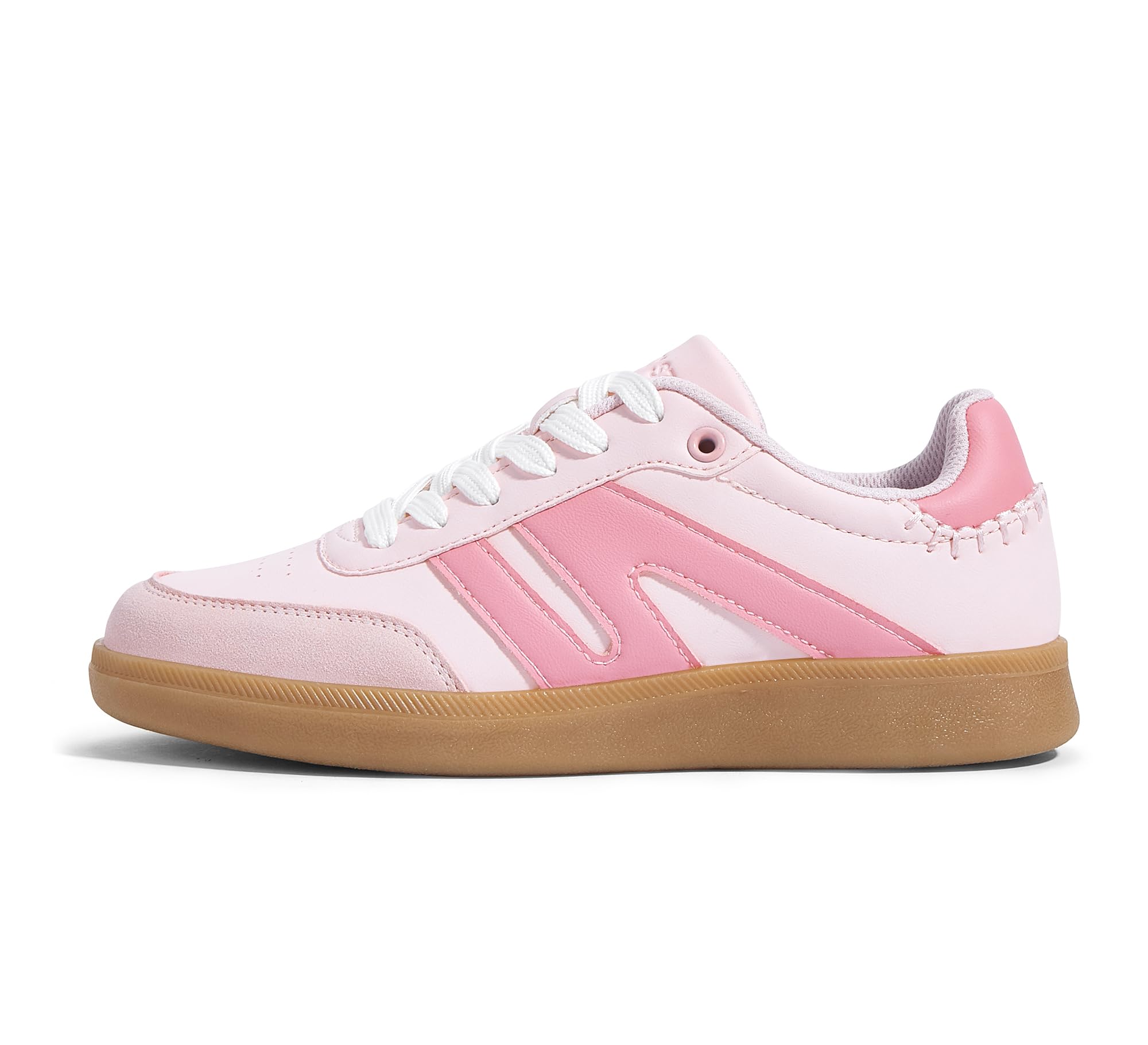 LUCKY STEP Women's Retro Leather Gum-Sole Sneakers