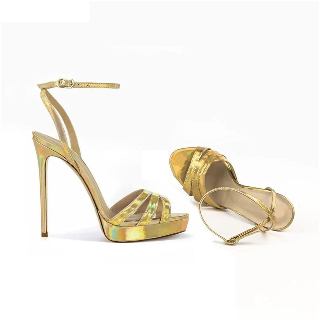 Women's Patent Leather Platform Stiletto Sandals