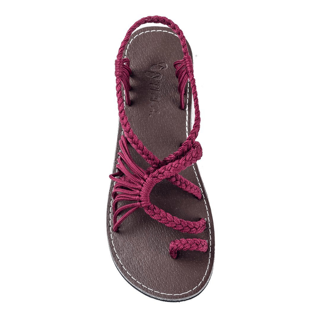 Plaka Women's Palm Leaf Flat Sandals for Summer Wear