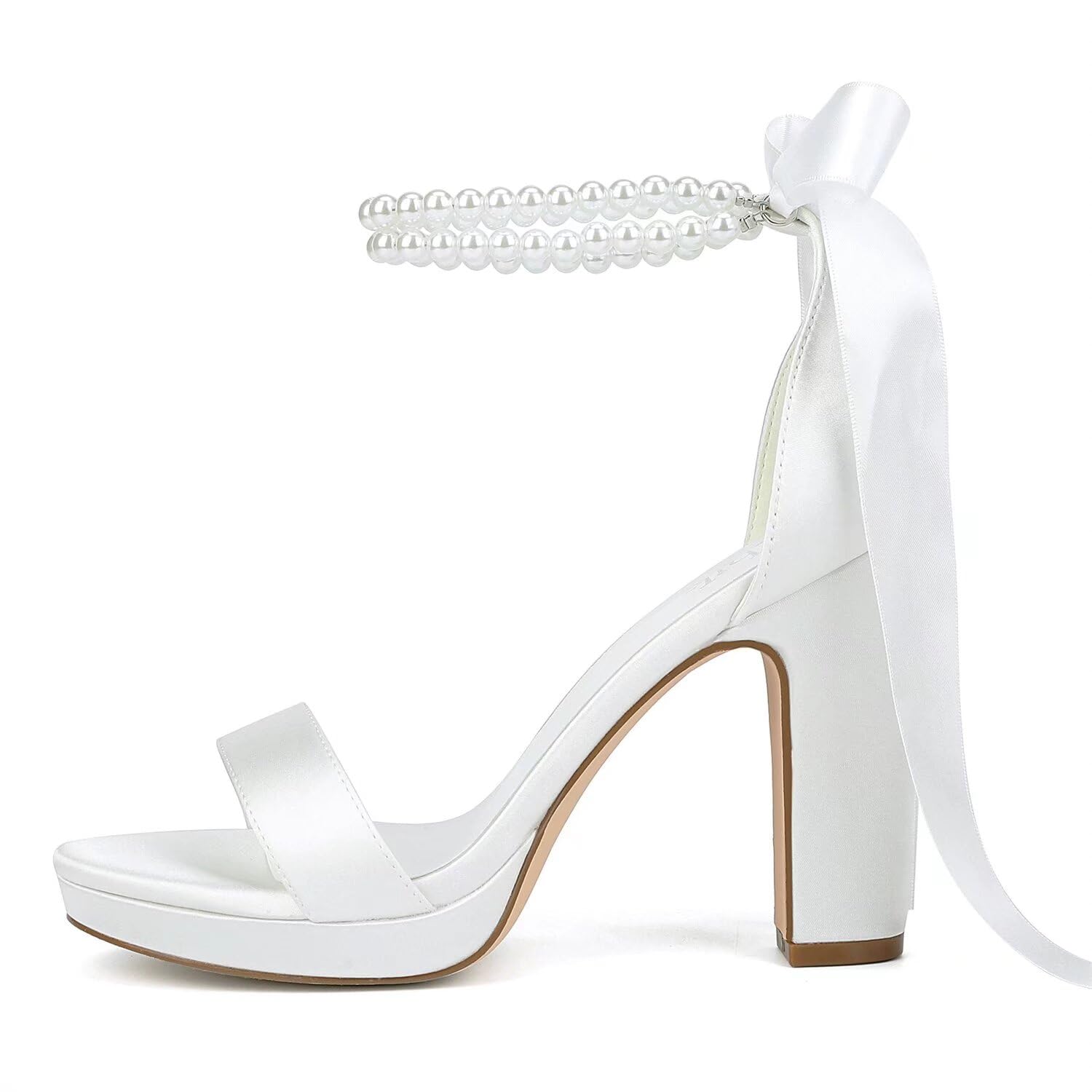 Dilhik Women's Pearl Platform-Heel Bridal Sandals