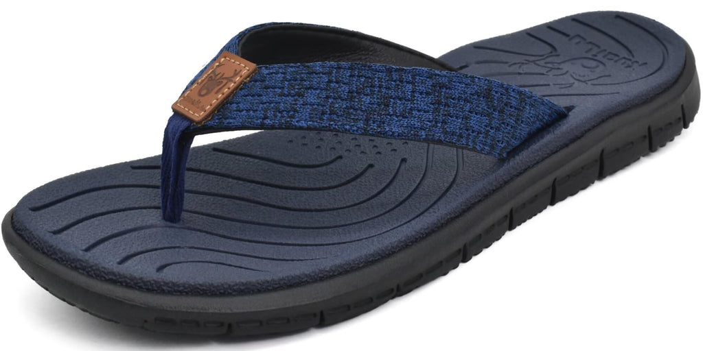 KuaiLu Womens Casual Flip Flops with Comfortable Arch Support Yoga Mat Summer Beach Walking Thong Cushion Sandals Lightweight Flats Non-Slip Shoes Indoor Outdoor