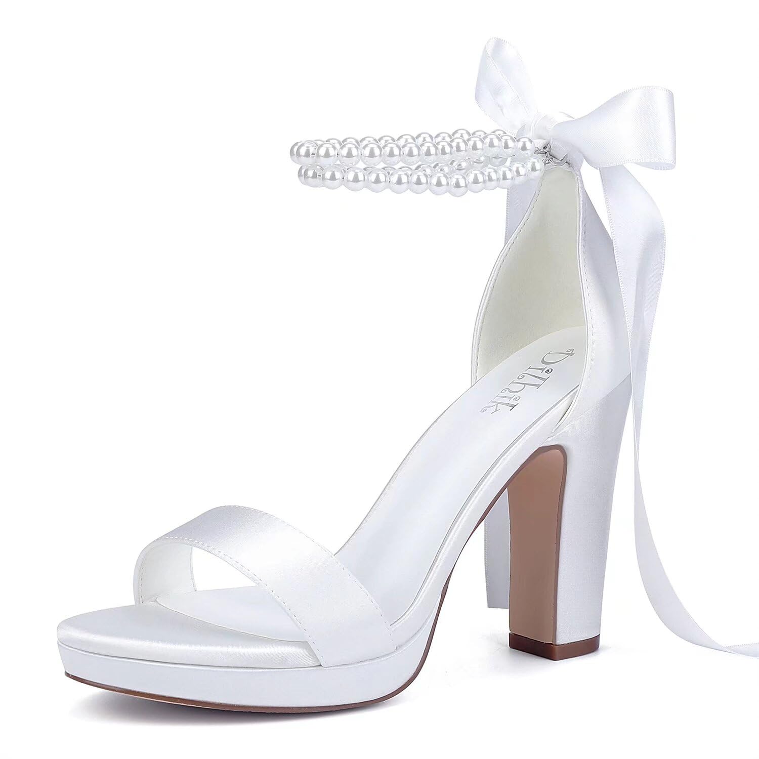 Dilhik Women's Pearl Platform-Heel Bridal Sandals