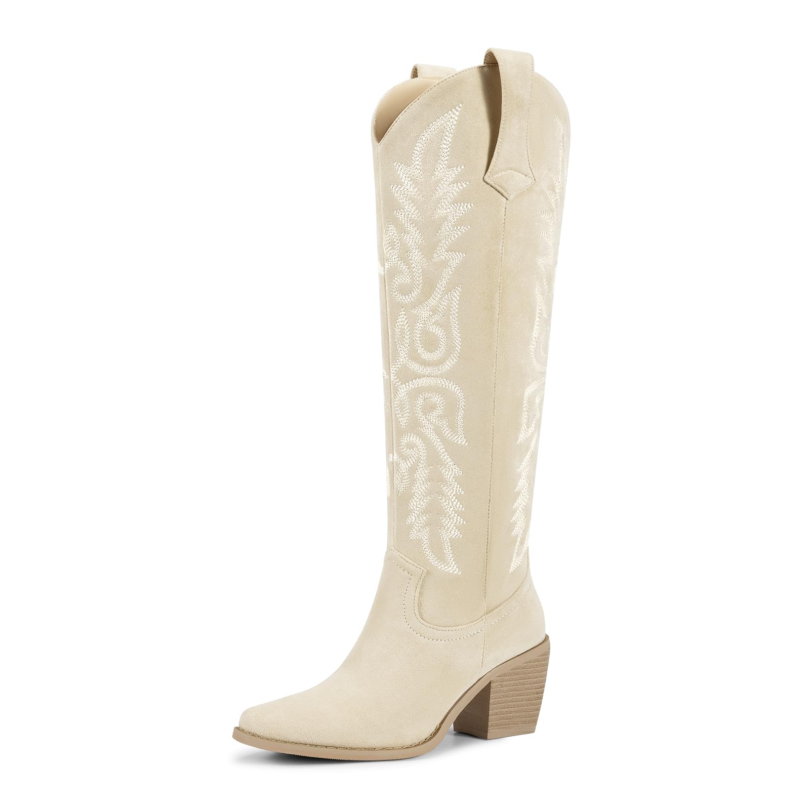 WETKISS Women's Pointed-Toe Western Cowboy Boots