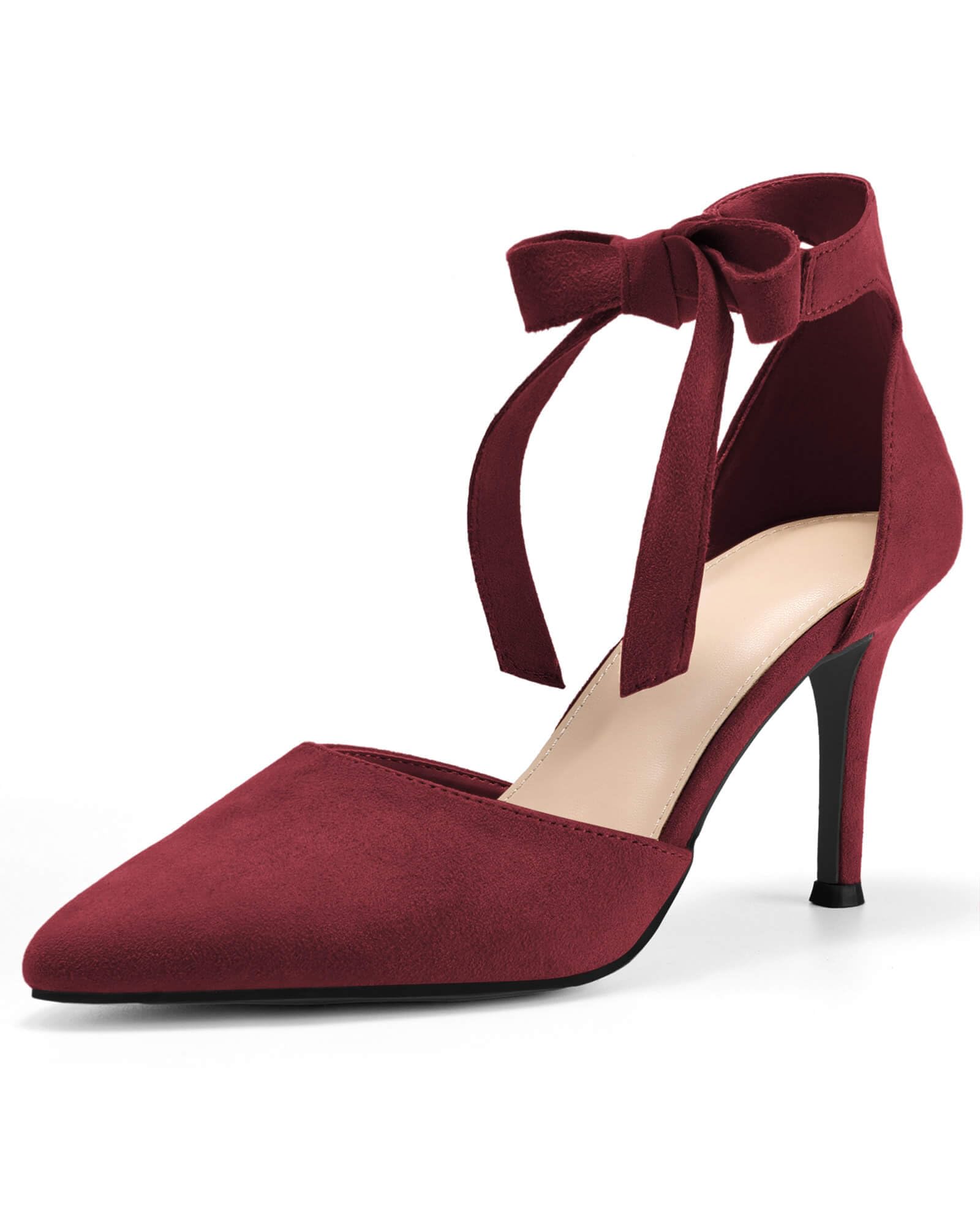 Women's Pointed-Toe High-Heel Pumps with Ankle Ties