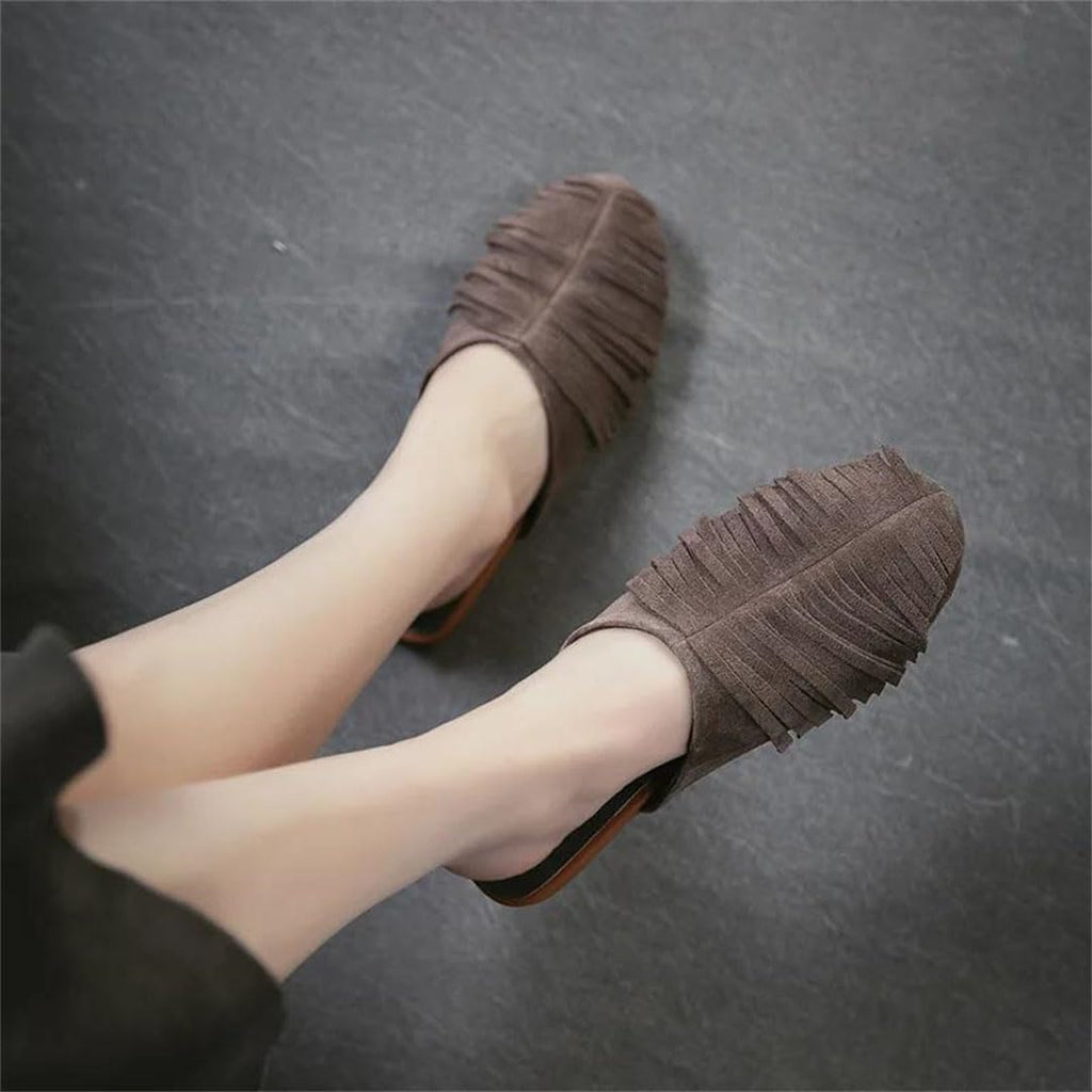 Women's Ethnic-Inspired Slip-On Flats with Retro Style