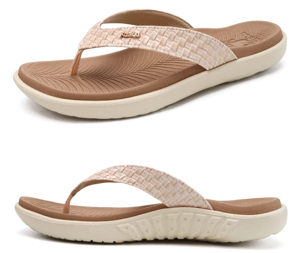 KuaiLu Womens Flip Flops Ladies Yoga Mat Comfortable Walking Thong Sandals With Plantar Fasciitis Arch Support Slip On Indoor Outdoor For Summer
