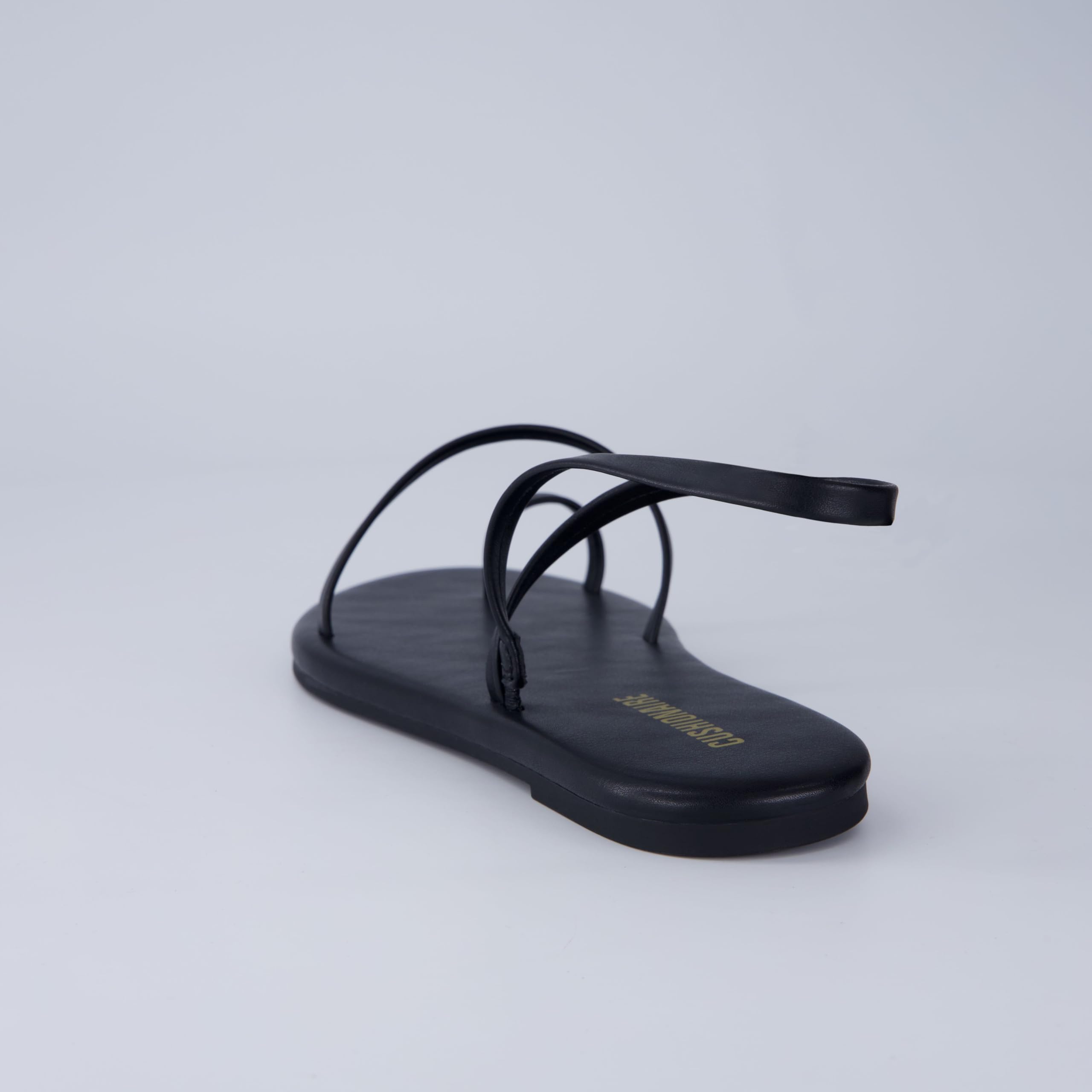 CUSHIONAIRE CHAI Flat Strappy Sandals for Women, Comfortable Dressy Summer Slip-On Sandal with Memory Foam