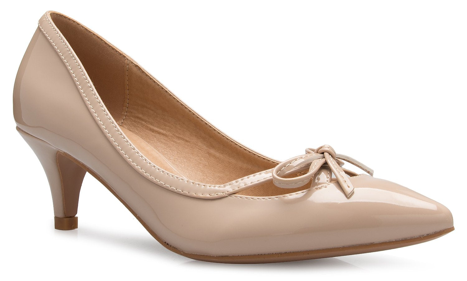 Olivia K Women's D'Orsay Bow Kitten-Heel Pumps