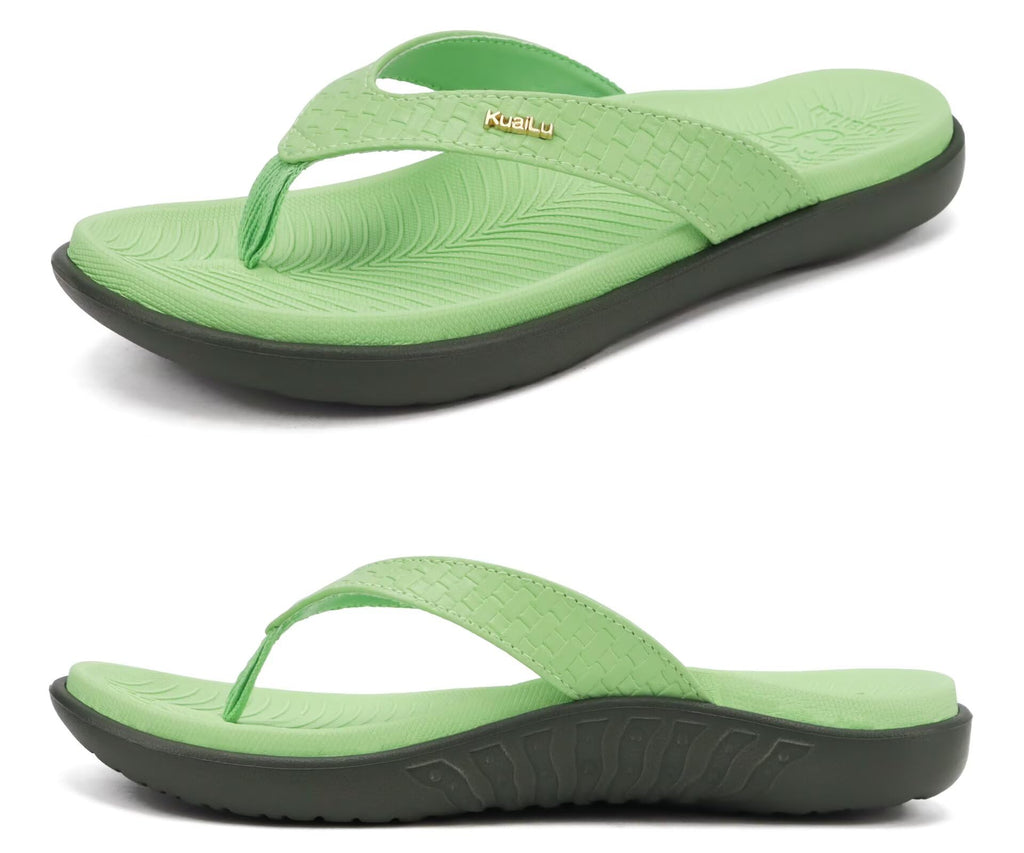 KuaiLu Womens Flip Flops Ladies Yoga Mat Comfortable Walking Thong Sandals With Plantar Fasciitis Arch Support Slip On Indoor Outdoor For Summer