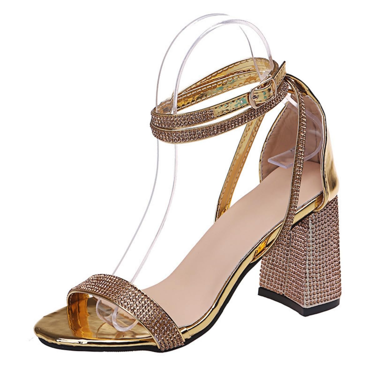 Prolychil Women's Round-Toe Chunky Block-Heel Sandals