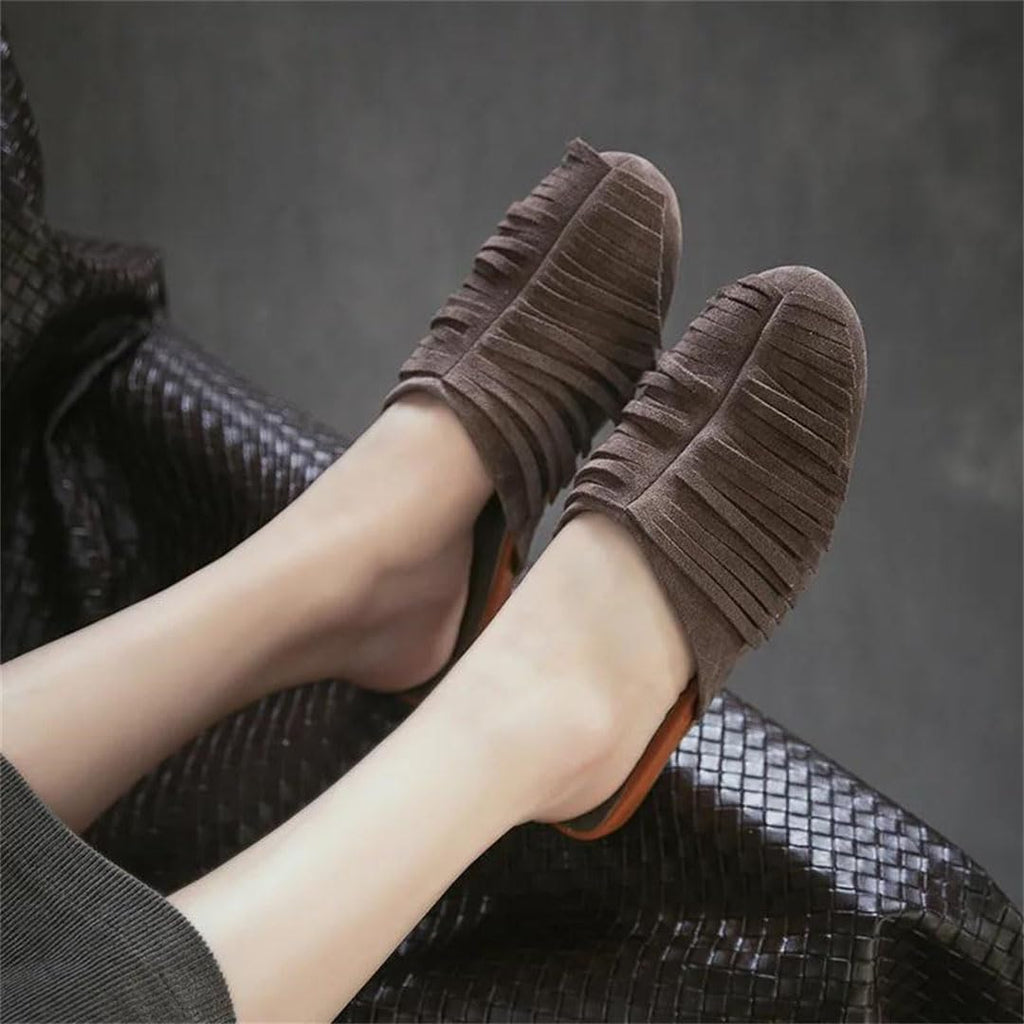 Women's Ethnic-Inspired Slip-On Flats with Retro Style