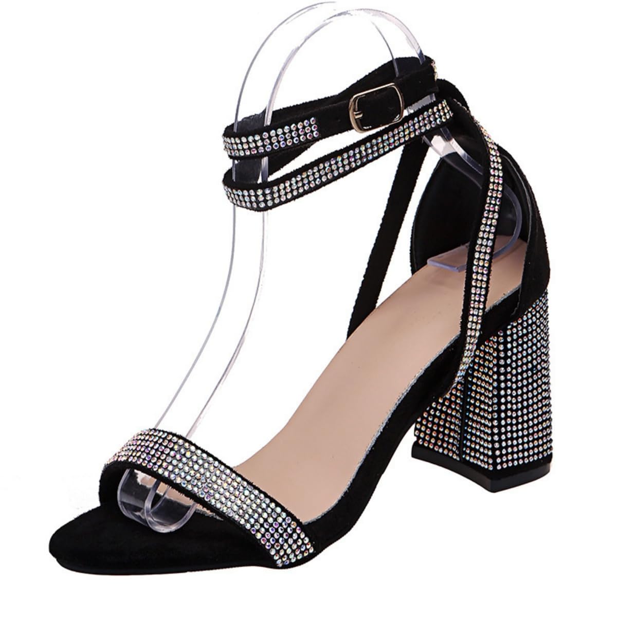 Prolychil Women's Round-Toe Chunky Block-Heel Sandals