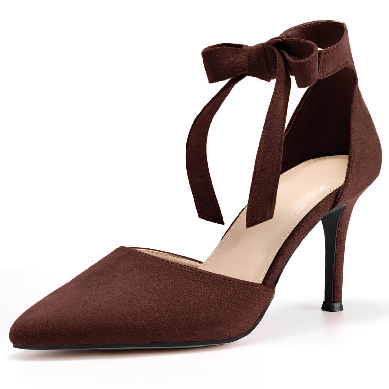 Women's Pointed-Toe High-Heel Pumps with Ankle Ties