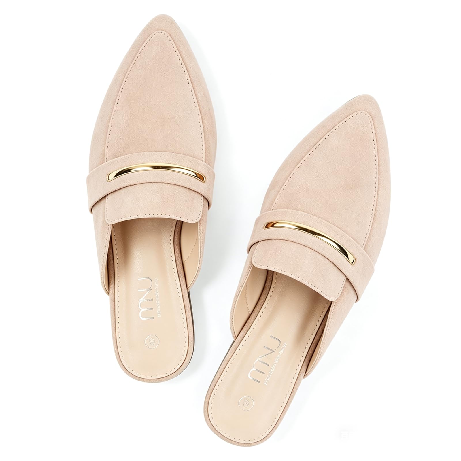 MUSSHOE Women's Suede Pointed-Toe Backless Loafers