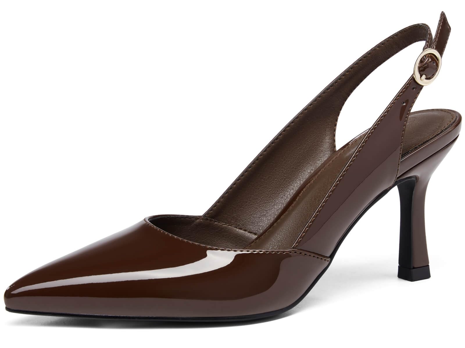 Rilista Women's Pointed-Toe Slingback Kitten-Heel Pumps