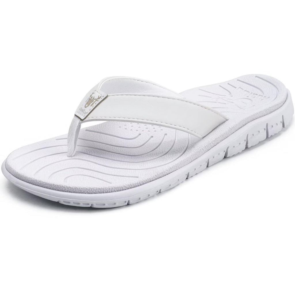 KuaiLu Womens Casual Flip Flops with Comfortable Arch Support Yoga Mat Summer Beach Walking Thong Cushion Sandals Lightweight Flats Non-Slip Shoes Indoor Outdoor
