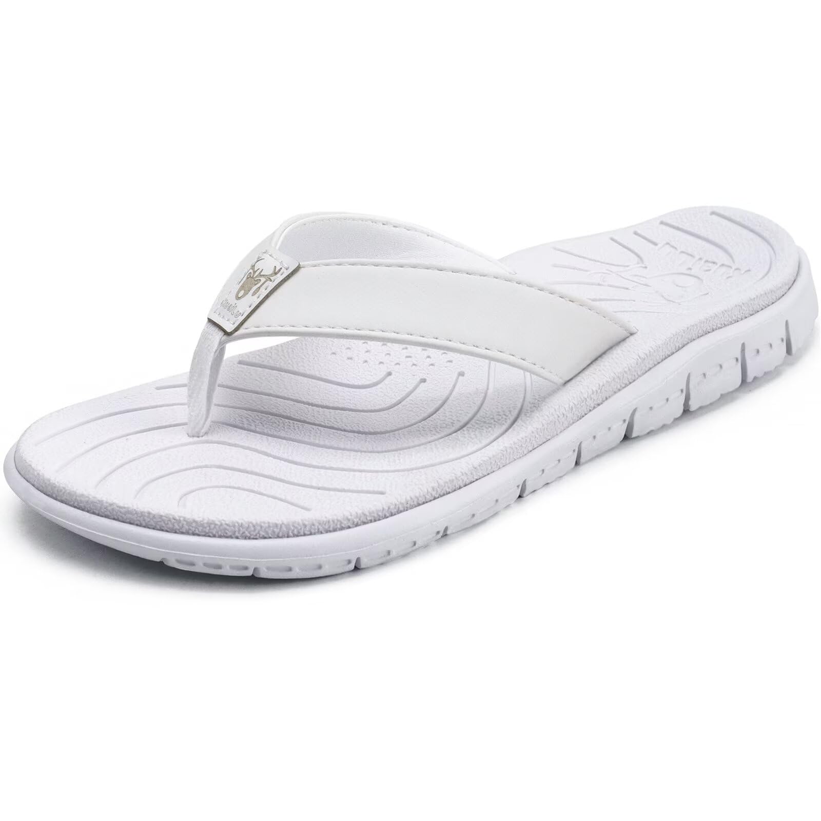 KuaiLu Womens Casual Flip Flops with Comfortable Arch Support Yoga Mat Summer Beach Walking Thong Cushion Sandals Lightweight Flats Non-Slip Shoes Indoor Outdoor