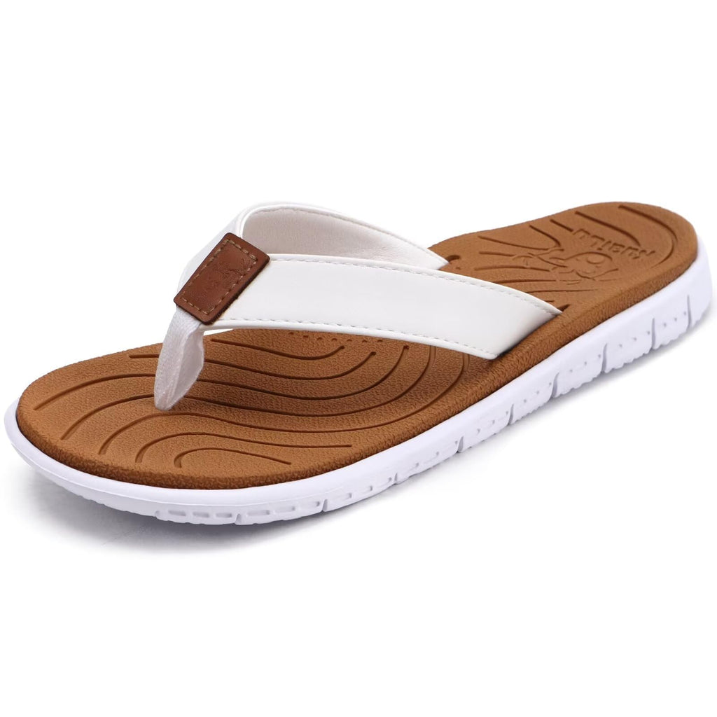 KuaiLu Womens Casual Flip Flops with Comfortable Arch Support Yoga Mat Summer Beach Walking Thong Cushion Sandals Lightweight Flats Non-Slip Shoes Indoor Outdoor