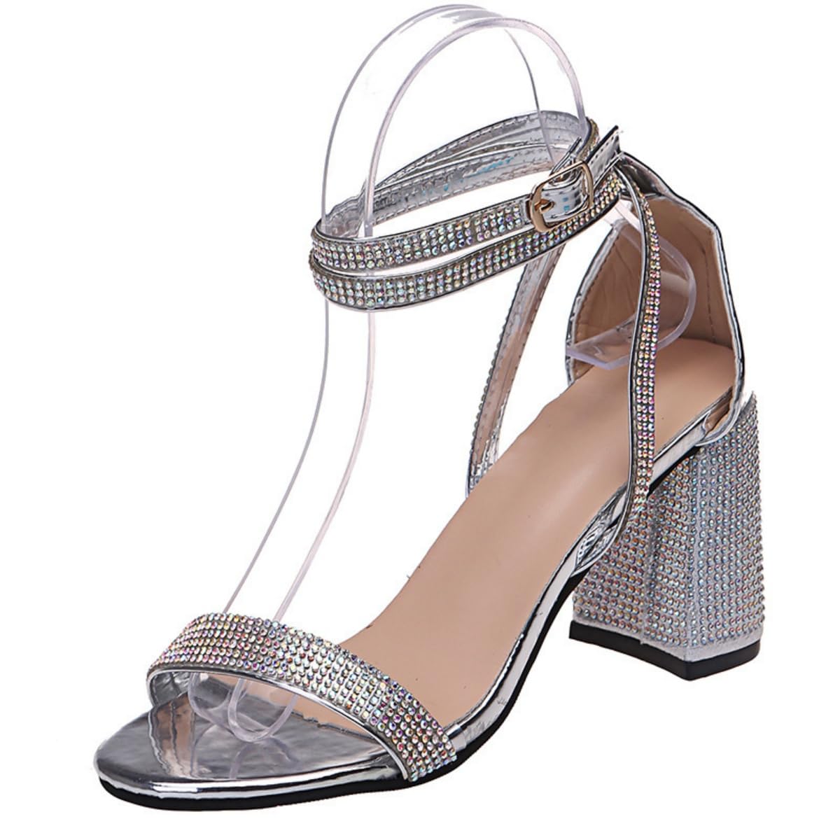 Prolychil Women's Round-Toe Chunky Block-Heel Sandals