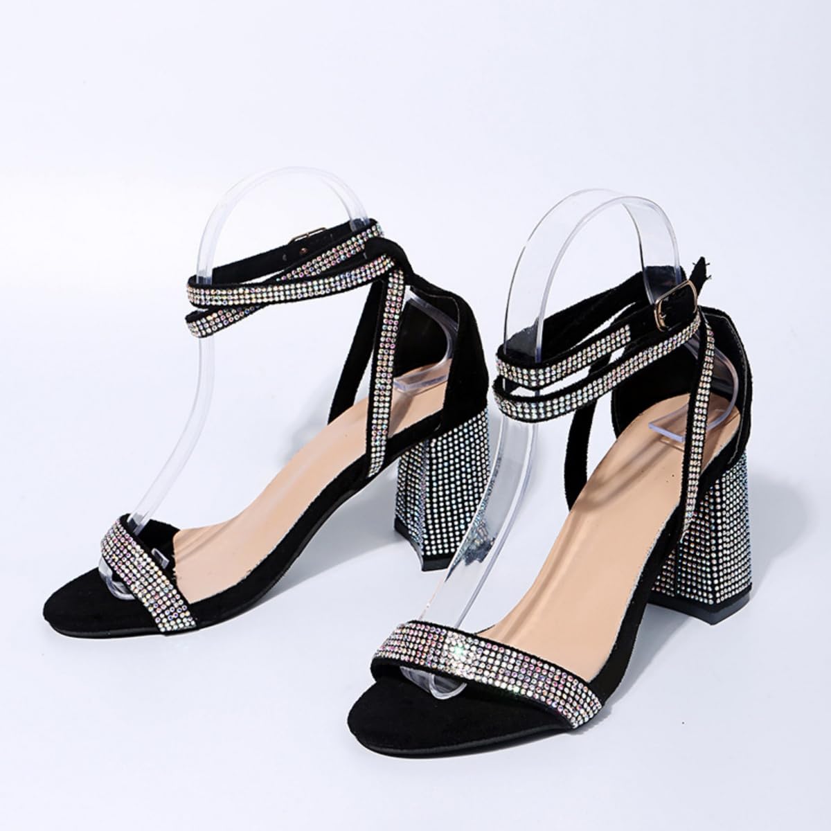 Prolychil Women's Round-Toe Chunky Block-Heel Sandals