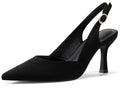 Rilista Women's Pointed-Toe Slingback Kitten-Heel Pumps